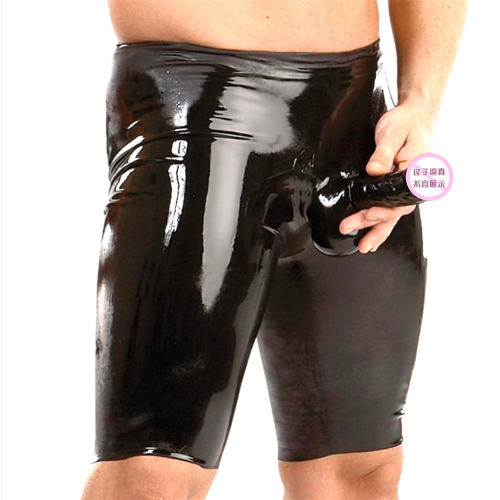 Wetlook PVC Steampunk Shorts Club Wear Faux Leather Trousers For Men PQLKN988