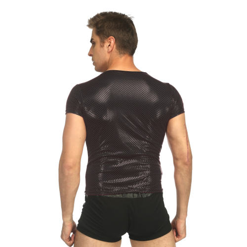 Grid Night Club Wear Fetish PVC Vest For Men Faux Leather Tops PQN959A