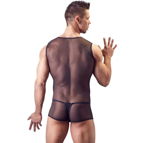 Sheer Mesh Tops with Panties Night Club Wear Fetish Vest For Men PQLKN951