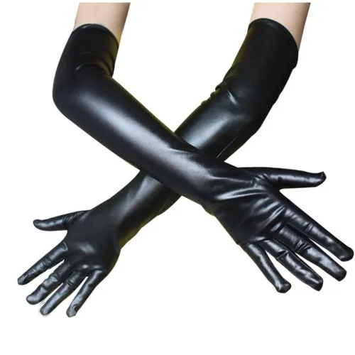 Wetlook Fetish Gloves Steam Punk PVC Night Club Wear PQLK1025A