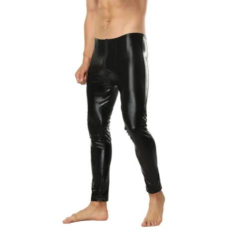 Faux Leather Wetlook Trousers Steampunk PVC Club Pants For Women PQLK930