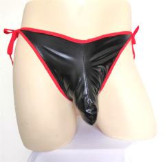 Wetlook PVC Panties Faux Leather Underwear Steampunk Shorts Men PQN989A