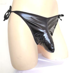 Faux Leather Underwear Steampunk Shorts Men Wetlook PVC Panties PQN989B