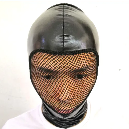 Wetlook PVC Night Club Head Wear Mesh Fetish Steampunk Mask PQLKN993