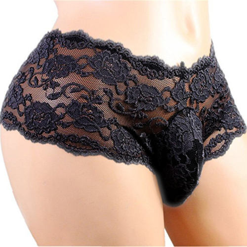 Sexy Mesh Panties Lace Shorts Valentine Day Underwear For Men PQN940B