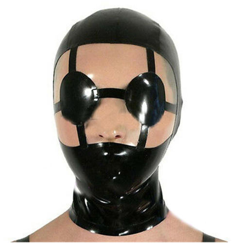 Mesh Fetish Steampunk Mask Wetlook PVC Night Club Head Wear PQLKN994