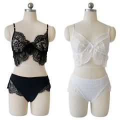 Sexy Wire Free Underwear with Briefs Lace Valentine Bras Sets PQBS297B