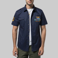 Army Green Summer Casual Shirts Short Sleeve Men Fashion Tops PQ18006D