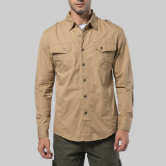 Men Long Sleeve Fashion Tops Solid Color Spring Casual Shirts PQ17203B