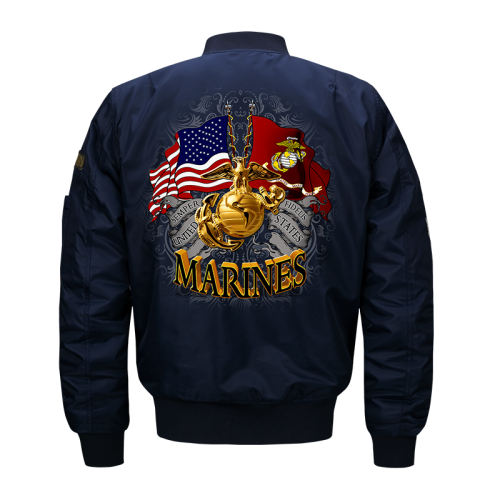 Dark Blue Male Flying Suit Men's Sport Jacket Plus Size Casual Baseball Wear PQ718B