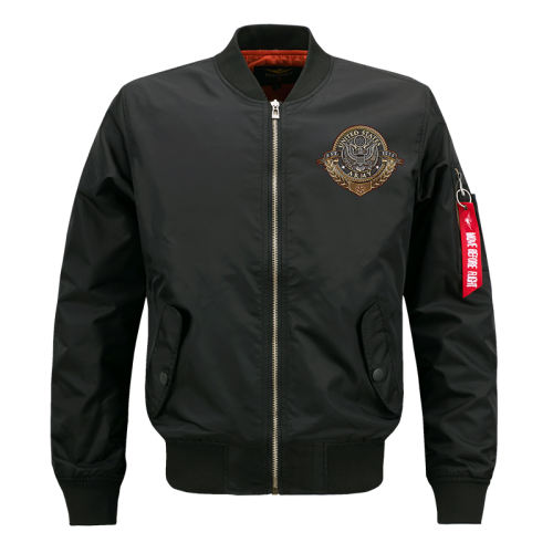 Black Casual Pilot Jacket Plus Size Sport Coat Men's Baseball Wear PQM722A