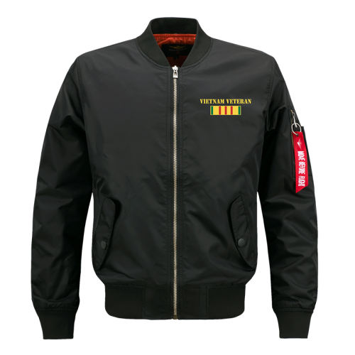 Black Plus Size Sport Coat Casual Pilot Jacket Men's Baseball Wear PQM720A