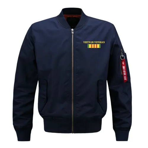 Dark Blue Pilot Jacket Men's Sport Jacket Plus Size Casual Baseball Wear PQ719C