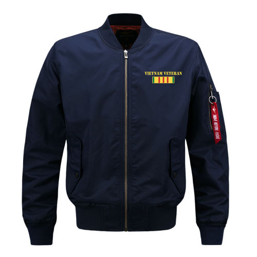 Dark Blue Pilot Jacket Men's Sport Jacket Plus Size Casual Baseball Wear PQ719C