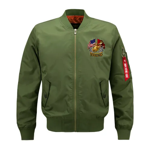 Army Green Male Flying Suit Men's Sport Jacket Plus Size Casual Baseball Wear PQ718C