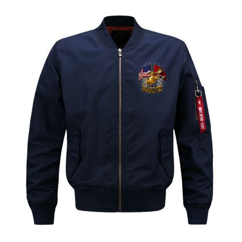 Dark Blue Male Flying Suit Men's Sport Jacket Plus Size Casual Baseball Wear PQ718B