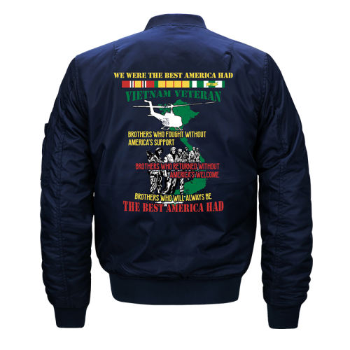 Dark Blue Pilot Jacket Men's Sport Jacket Plus Size Casual Baseball Wear PQ719C