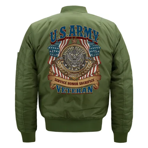 Army Green Casual Pilot Jacket Plus Size Sport Coat Men's Baseball Wear PQM722B