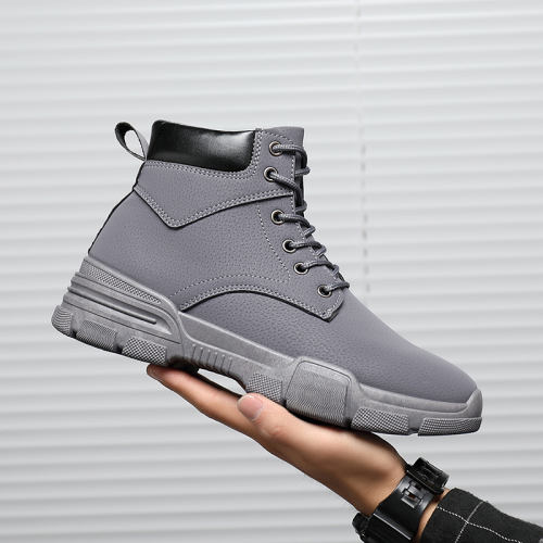 Faux Leather Clunky Sneakers Ankle Boots Shoes Men Spring Martin Shoes PQQJGB80C