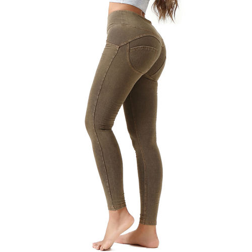 Grey Fashon High Waist Jeans Women Bubble Butt Denim Pants PQF053D