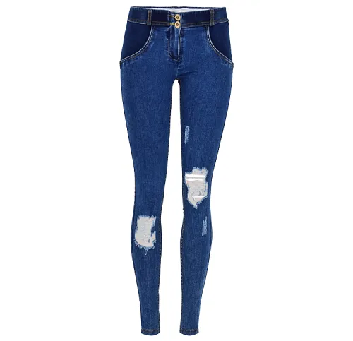 Bubble Butt Ripped Denim Pants Female Sexy Low Waist Jeans PQTOP365