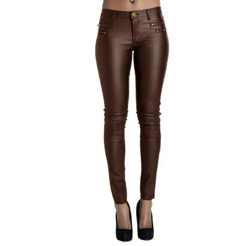 Bubble Butt Faux Leather Trousers Women Sexy Low Waist PU Pants PQTOP232