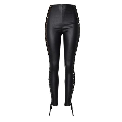 Women Sexy High Waist Faux Leather Pants Bubble Butt PU Trousers PQTOP286