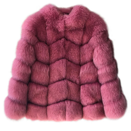 Rose Winter Fox Faux Fur Coat for Women Chic Fur Long Jackets PQFC014D