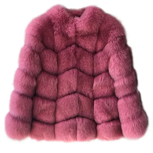 Grey Winter Fox Faux Fur Coat for Women Chic Fur Long Jackets PQFC014C