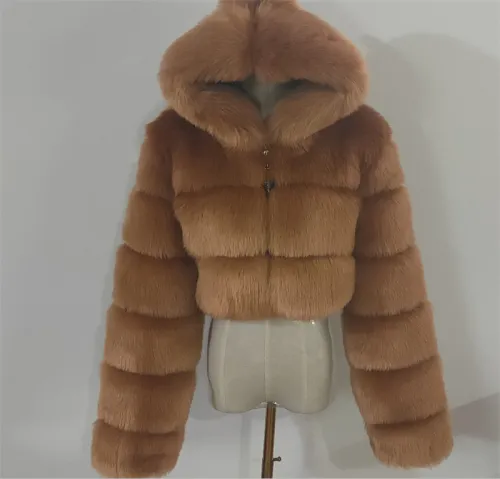 Sexy Winter Hoodies Coat Women Fox Faux Fur Short Jackets PQ00598