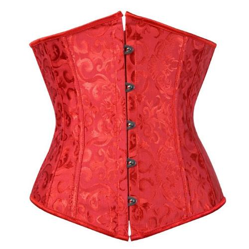 Red Classic Court Girdle Bridal Corset Women Underbust Corselet PQ537A