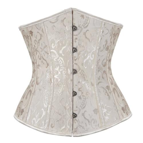 White Classic Court Girdle Bridal Corset Women Underbust Corselet PQ537E