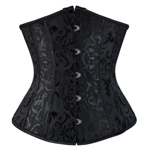 Black Classic Court Girdle Bridal Corset Women Underbust Corselet PQ537C