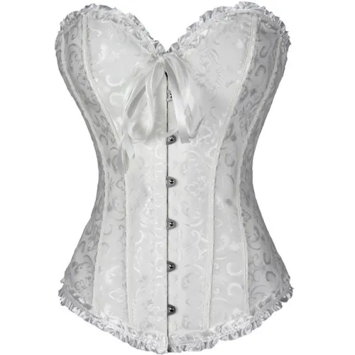 White Bridal Corset Women Underbust Corselet Classic Court Bustiers PQ540E