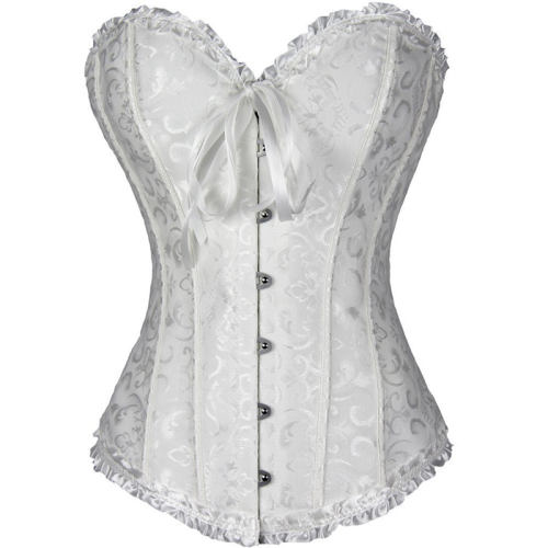 White Bridal Corset Women Underbust Corselet Classic Court Bustiers PQ540E