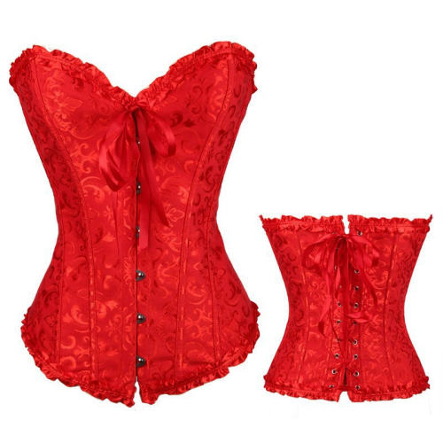 Red Bridal Corset Women Underbust Corselet Classic Court Bustiers PQ540B