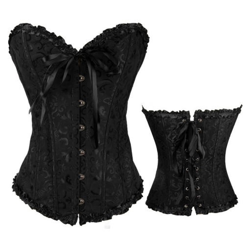 Black Bridal Corset Women Underbust Corselet Classic Court Bustiers PQ540A