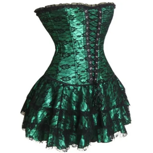 Purple Luxury Court Corset Dress Underbust Corselet Palace Gorset with Skirt PQ584C