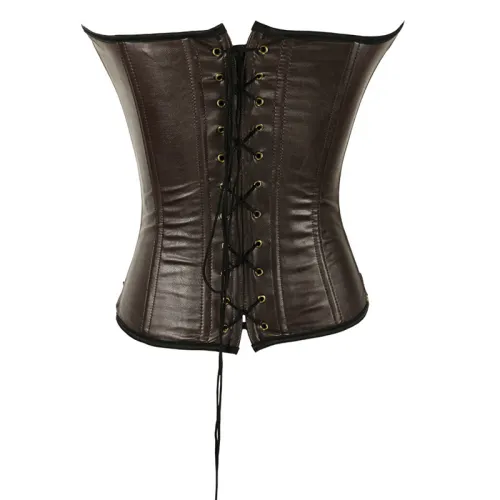 Sexy PU Gothic Corselet For Women Faux Leather Steampunk Corset PQ608B