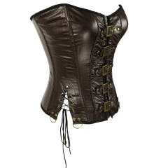 Sexy PU Gothic Corselet For Women Faux Leather Steampunk Corset PQ608B