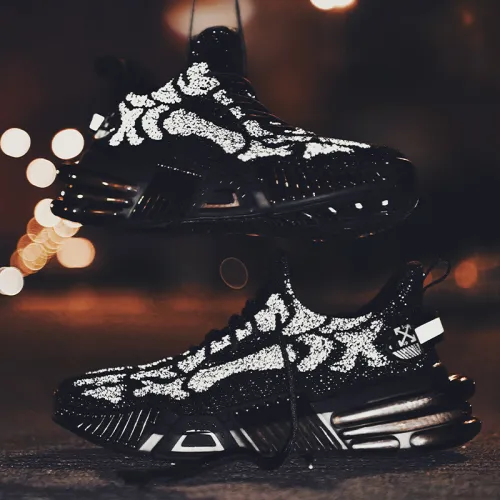 Wholesale Men High Quality Lightweight Reflective Sneakers Breathable Mesh Running popcorn sole Shoes MX-4416C