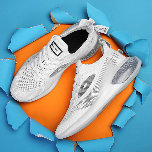 Wholesale Knited Men Lightweight Sneakers Breathable Mesh Running popcorn sole Shoes MX-6602E Size 39-46