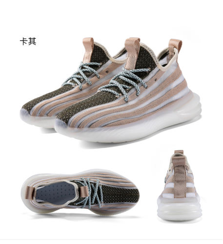 Hot Sale Wholesale fly weaving Men and Women Lightweight Sneakers Breathable Mesh Running popcorn sole Shoes MX-857C