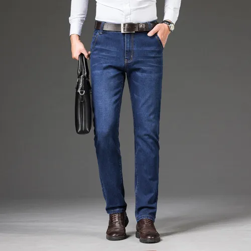 Blue Fashion Business Jeans Men Casual Trousers Plus Size Denim Pants PQYP2011A