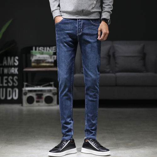 Dark Blue Fashion Washed Jeans Men Denim Pants Casual Trousers PQYP2835