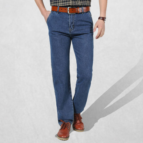 Blue Fashion Denim Pants For Papa Apple Jeans Men Casual Trousers PQYP887B