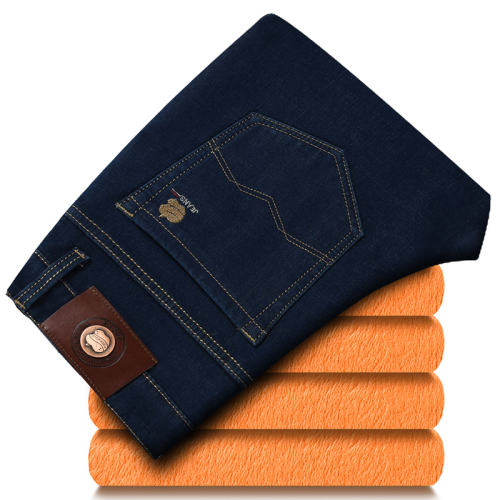 Men Velvet Jeans Winter Casual Trousers Fashion Plus Size Denim Pants PQ9037