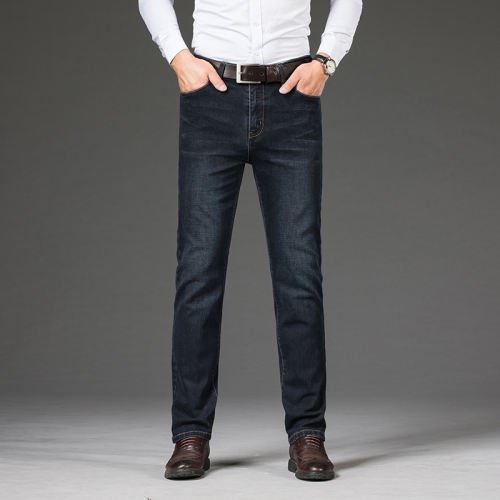 Black Plus Size Denim Pants Men Winter Casual Trousers Business Jeans PQYP2013B