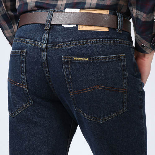 Dark Blue Fashion Apple Jeans Men Denim Pants Casual Trousers PQYP886B