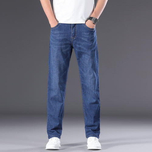 Plus Size Denim Pants Men Business Jeans Summer Casual Trousers PQ8013